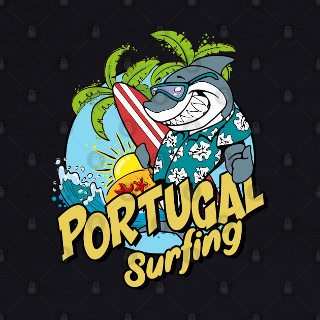 Portugal surfing shark by SerenityByAlex